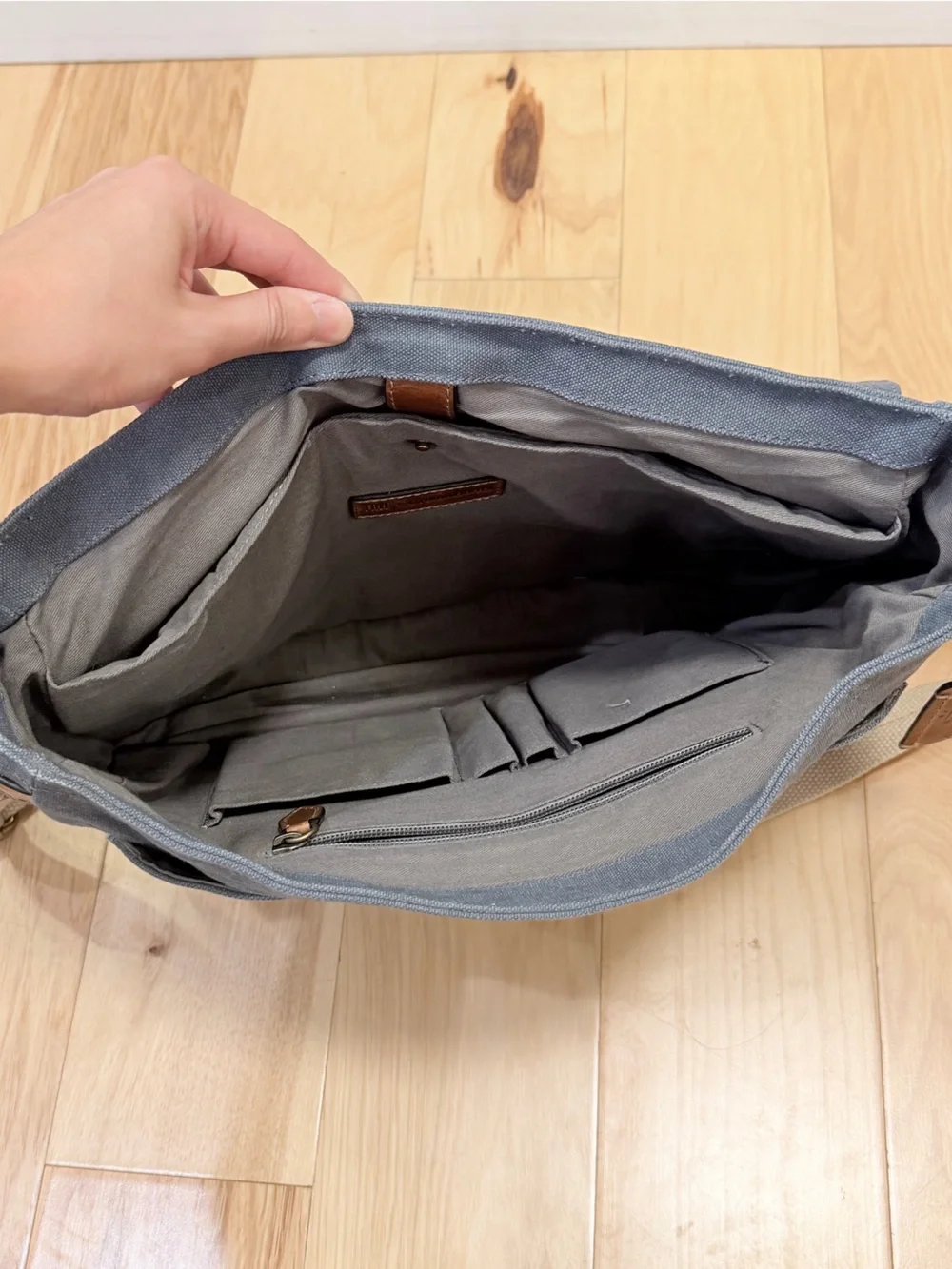 Frye x Crate & Barrel Coated Canvas Messenger Laptop Bag
